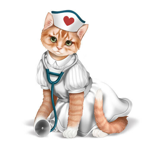 Nurses s are Su-purr Heros Cat Figurine - Hamilton Collection - Resin