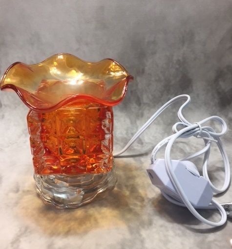 Orange Cube Lamp Burner Warmer Soy &amp; Oils Fragrance / Oil Burner E-301OR