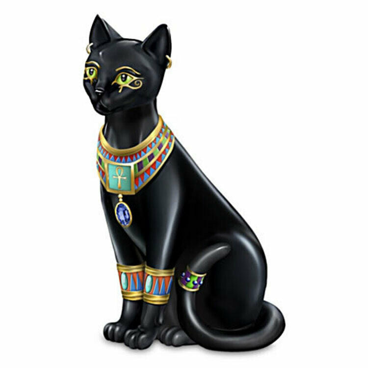 Pharoah of the Night Cat / Kitten / Feline Egyptian Figurine Hamilton Collection