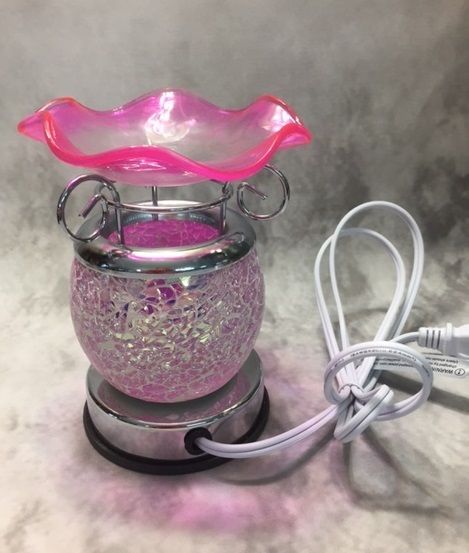 Pink Mosaic Touch Lamp Burner Warmer Soy &amp; Oils Fragrance / Oil Burner TE-64PK