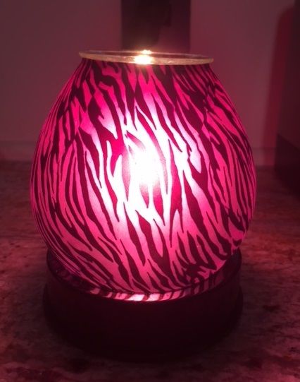 Pink Zebra Touch Lamp Burner Warmer Soy &amp; Oils Fragrance / Oil Burner OA-347