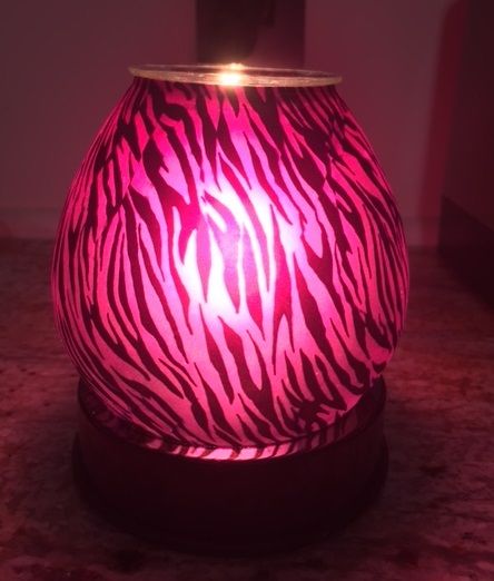 Pink Zebra Touch Lamp Burner Warmer Soy &amp; Oils Fragrance / Oil Burner OA-347