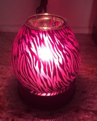 Pink Zebra Touch Lamp Burner Warmer Soy &amp; Oils Fragrance / Oil Burner OA-347