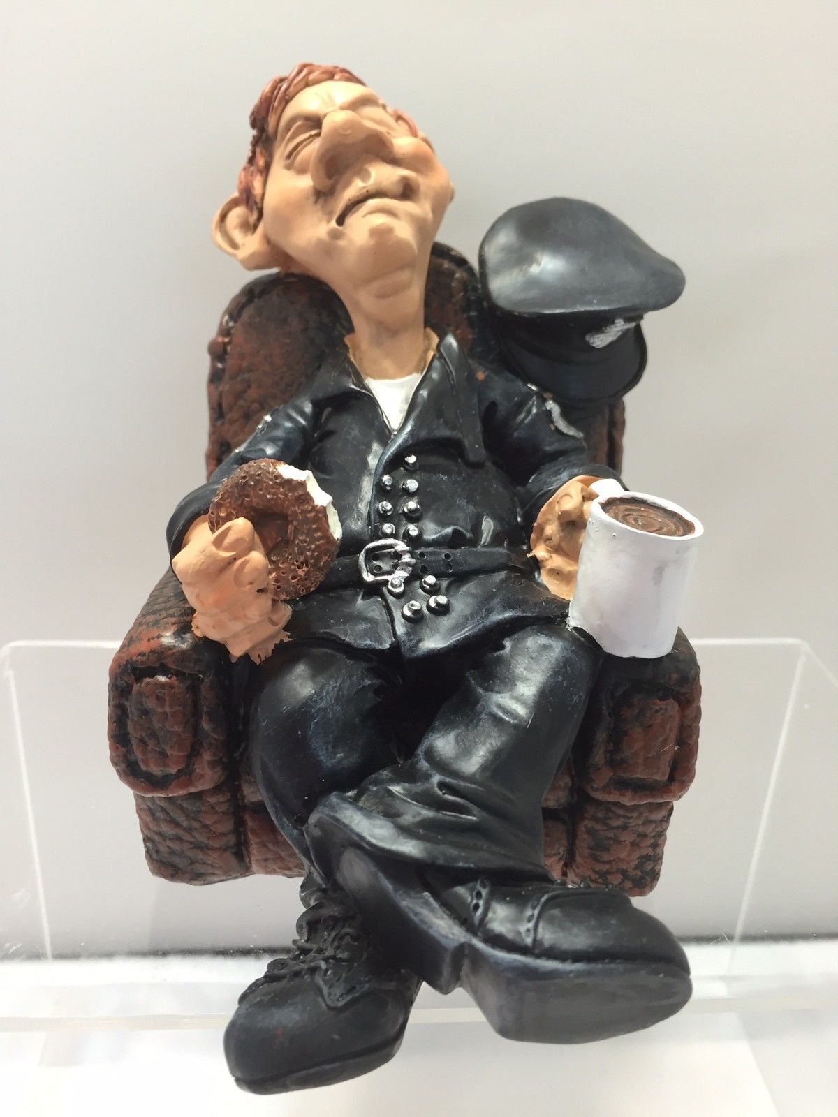 Police Policeman Sleeping in Chair Character - GRUMPY JON FIGURINE - 16-477 - LB