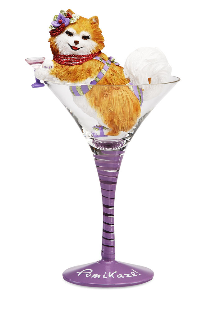 Pomikaze Pomeranian Dog - Hiccup Girls and Animals in Cocktail Glasses