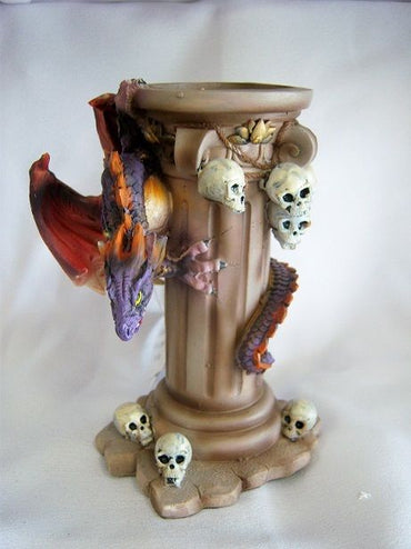 Purple Dragon Candle Holder Fantasy Figurine - Legends of Avalon