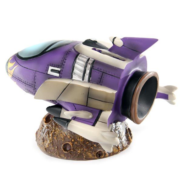 Retro Rocket Money Box Purple Spaceship  - Piggy Bank