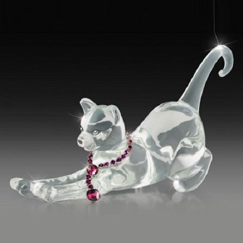 Ruby Fancy Felines Crystal Cat Figurine - Bradford Exchange