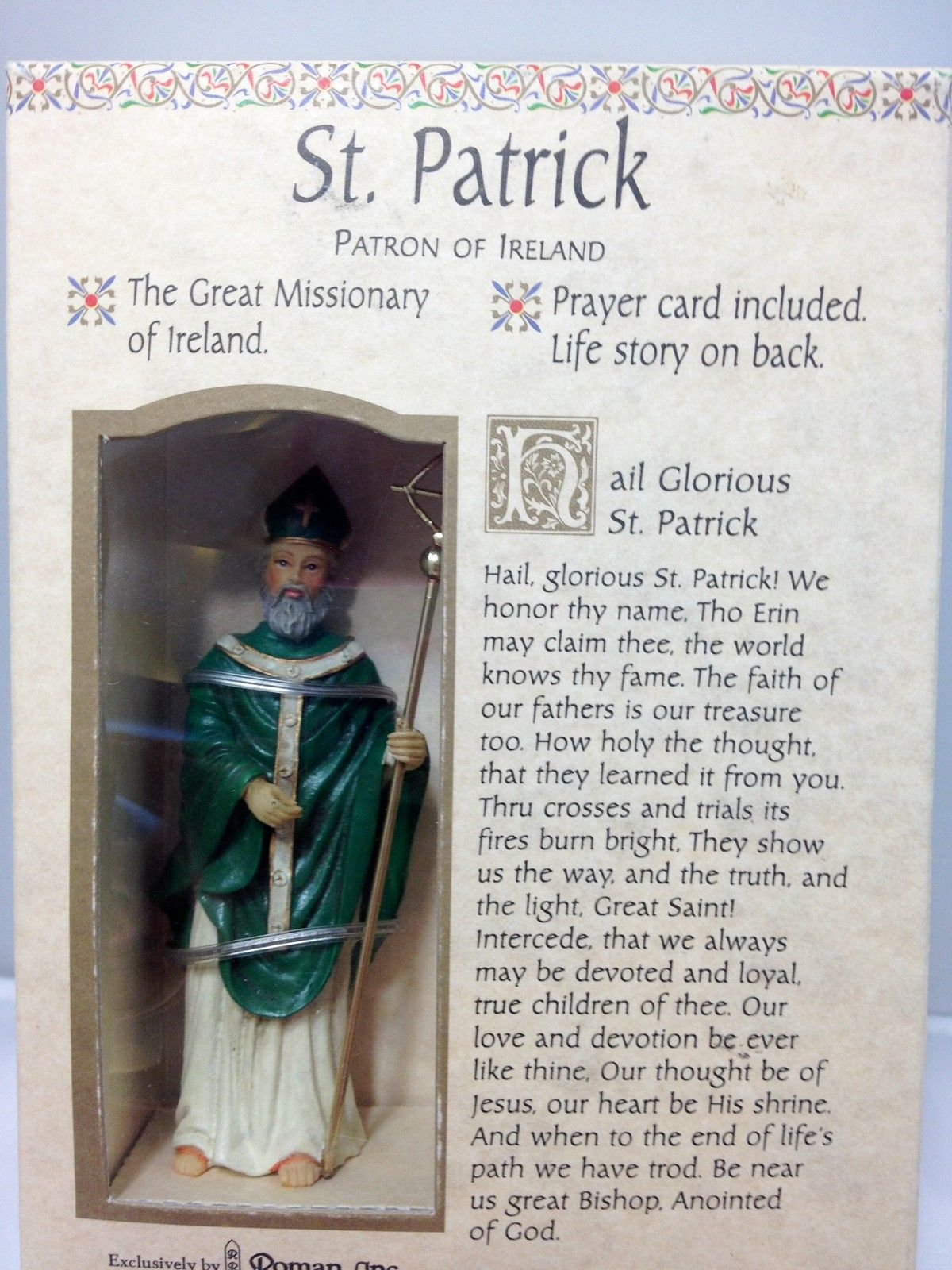 Saint Patrick Religious Figurine Boxed NIB