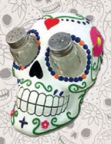 Salt and Pepper Shaker Holder - Sugar Skull - JZ