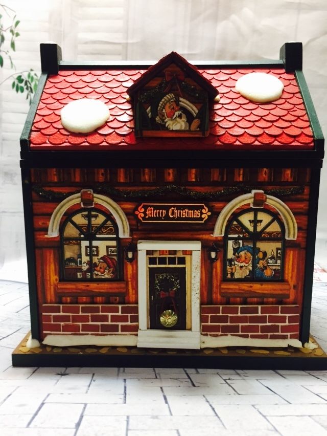 Santa and Elf Christmas House San Francisco Music Box