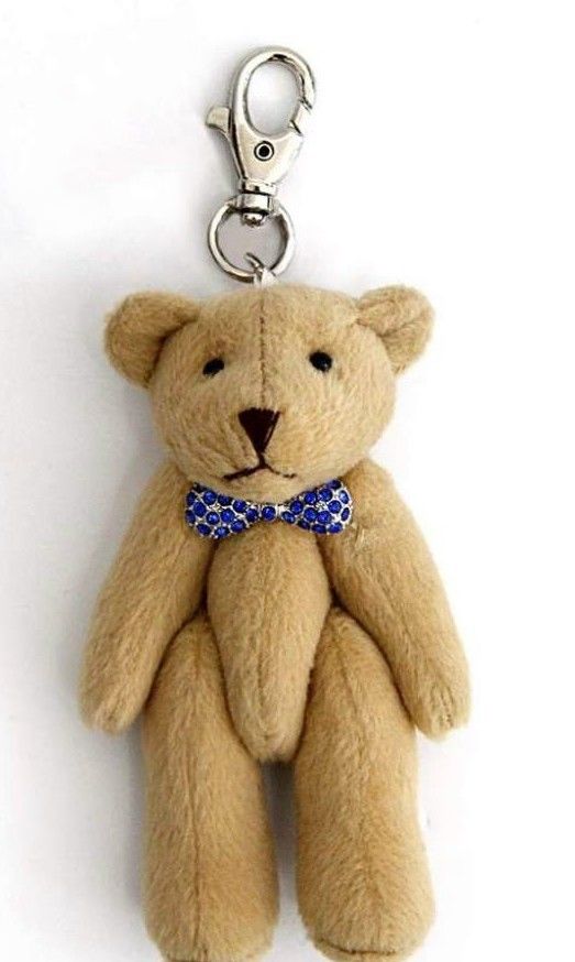 September Coloured Crystal Teddy Bear Birthstone / Birthday Keychain