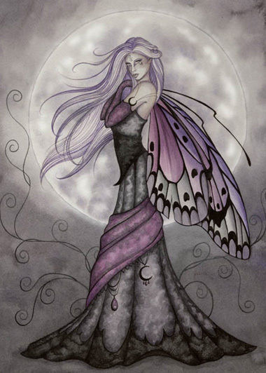 Silver Moon 5 X 7 Print Card Stock Jessica Galbreth Fantasy and Fairy Art