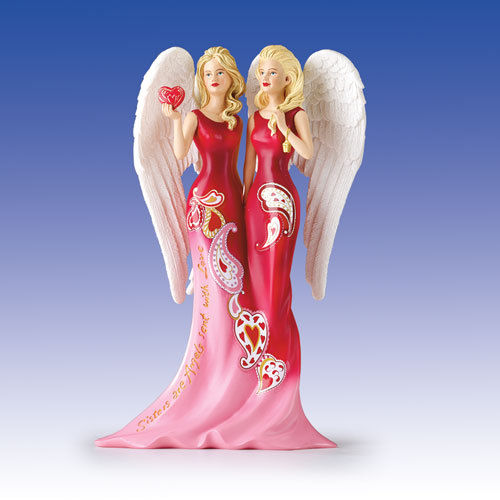 Sisters are Angels Sent with Love Thomas Kinkade Angelic Figurine