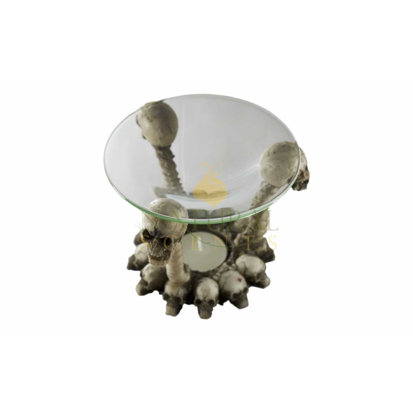 Skull Resin and Glass Tea light Oil Burner - 41390 - NS