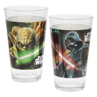 Star Wars  Darth Vader &amp; Yoda Laser Deco Glass Set of 2 - Vand