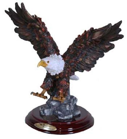 Two Eagles Flying on Blue Water Bird Statue / Animal Resin Figurine - RAI 94212