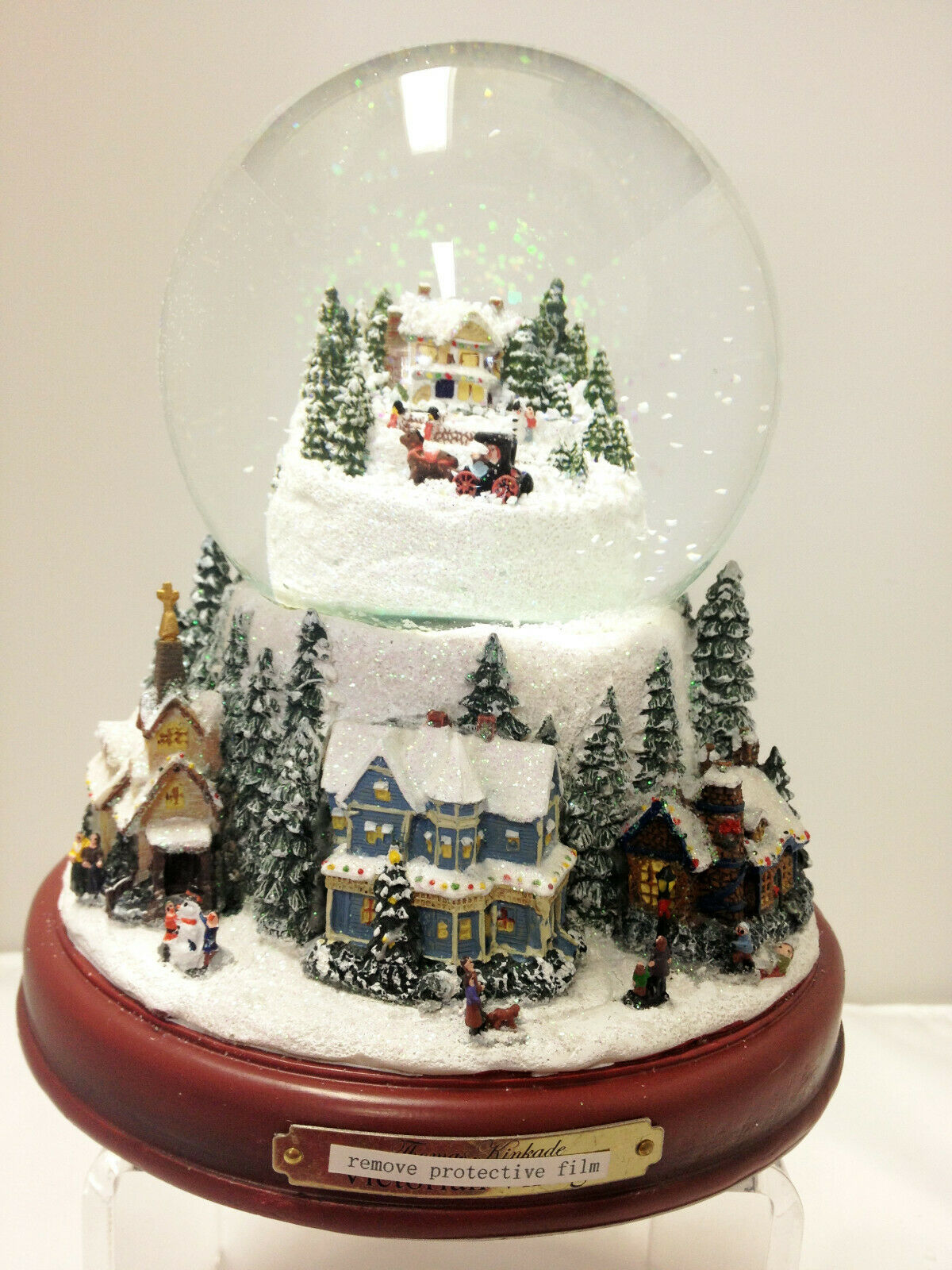 Victorian Village Thomas Kinkade Water Globe Snowdome Musical