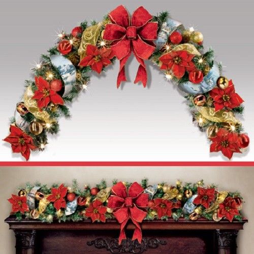 WONDROUS HOLIDAY GARLAND  Home Decoration Thomas Kinkade  Bradford Exchange