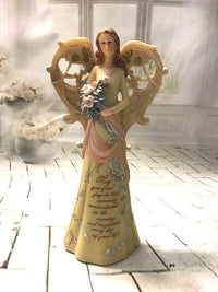 Wedding Angel Figurine Ornate with Verse Resin