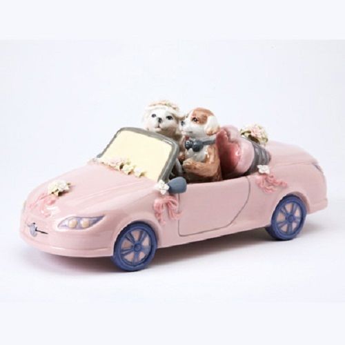 Wedding Couple in Pink Car Music Box - Twinkle Collectible