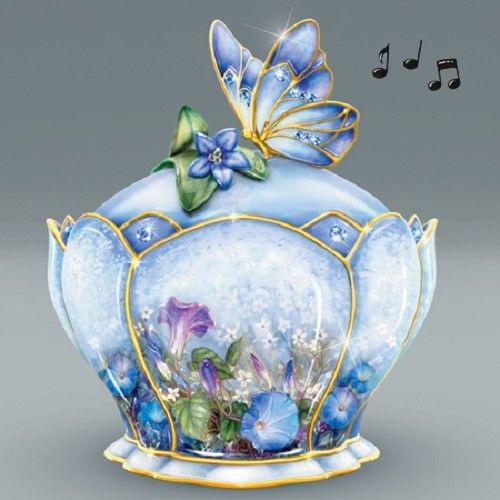 Whispering Wings Lena Liu Trinket Box Musical Butterfly Gardens