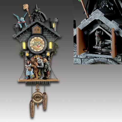 Wizard of Oz Dorothy Wicked Witch Cuckoo Clock Bradford Exchange