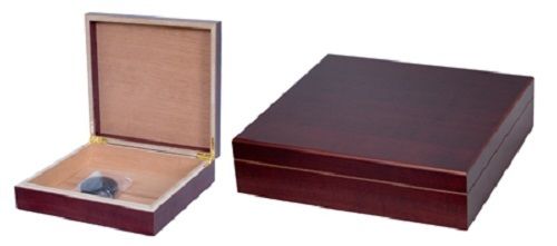 Wood Humidor Box 10 ct Cigar Humidor in Cherry Matte Finish - RAI #69040