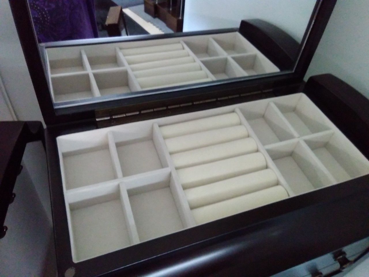 Wood Jewellery Box  With 2 Drawers and Mirror SALE - RAI #69040