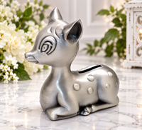 Leeber Pewter Deer Money Bank – Silver Fawn Coin Bank