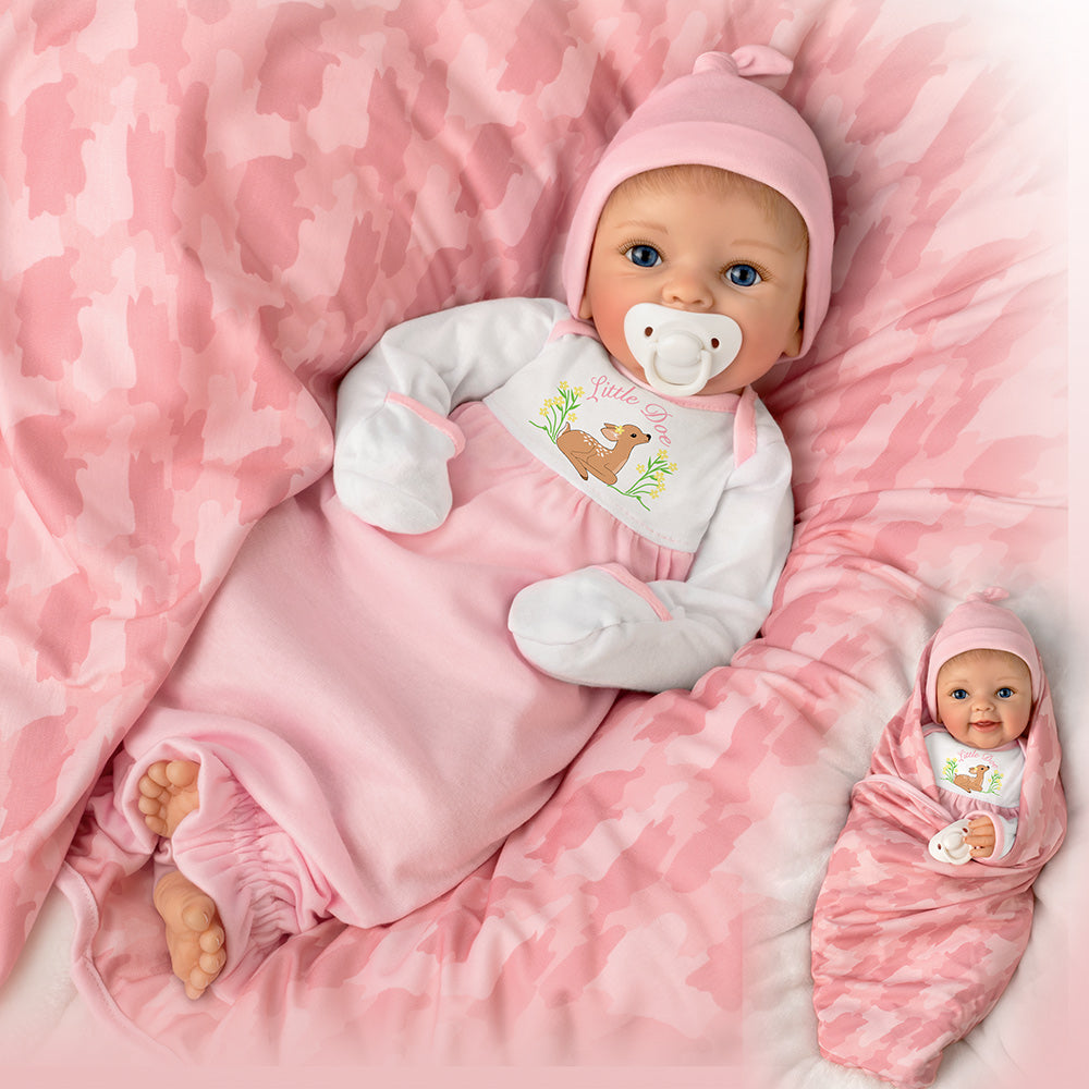Ashton-Drake Little Doe Lifelike Baby Girl Doll by Sherry Rawn