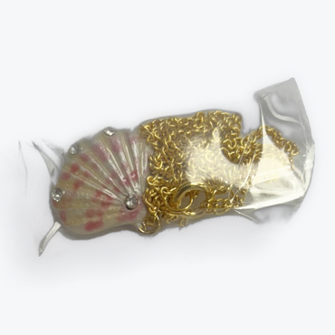 Jewelled Clam Enameled Trinket Box Hidden Treasures with Necklace