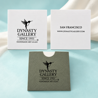 Views of included Dynasty Gallery card front, back and sleeve: Since 1951, Handmade Art Glass, San Francisco