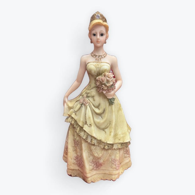 Lady in Gold Ball Gown and Crown Figurine
