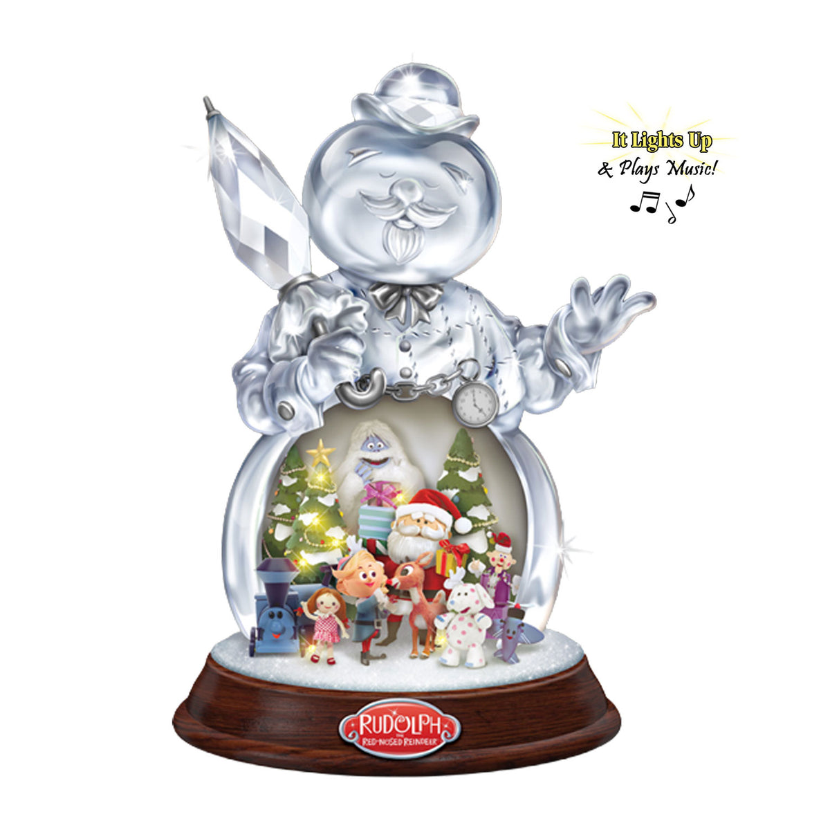  Rudolph musical light-up crystal-style snowman
