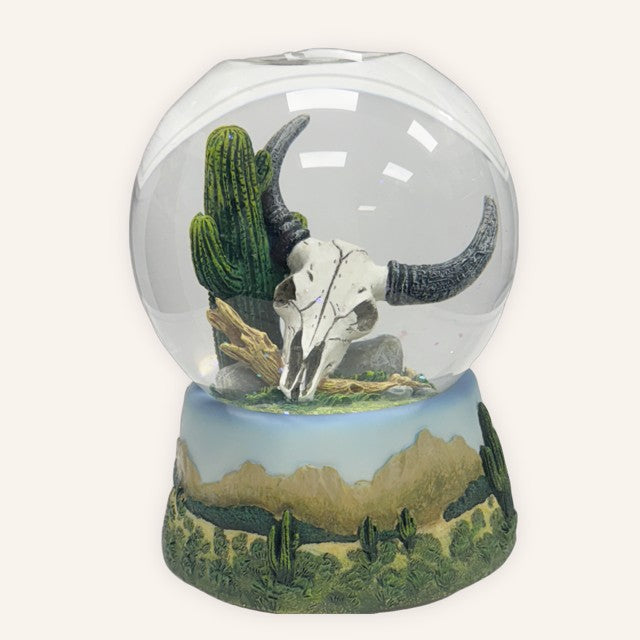 Cattle Skull San Francisco Music Box Company Water Globe Collectible Musical