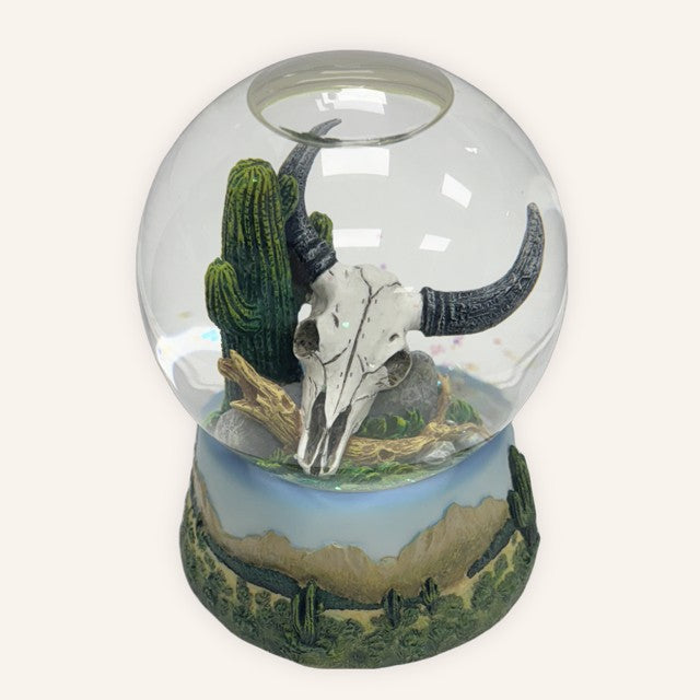 Cattle Skull San Francisco Music Box Company Water Globe Collectible Musical