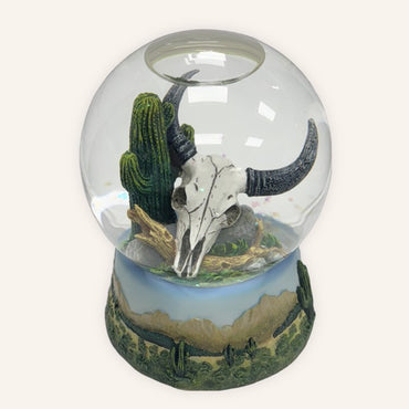 Cattle Skull San Francisco Music Box Company Water Globe Collectible Musical