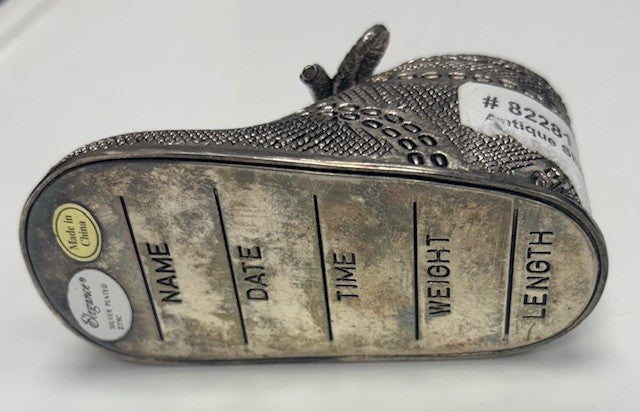 Leeber Silver Plated Antique Baby Boot Engravable Needs Polishing