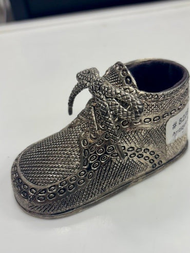 Leeber Silver Plated Antique Baby Boot Engravable Needs Polishing
