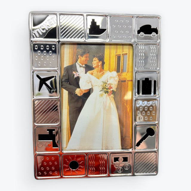 Leeber Silver Plated Photo Album Book for Travel / Vacation / Adventure 5x7