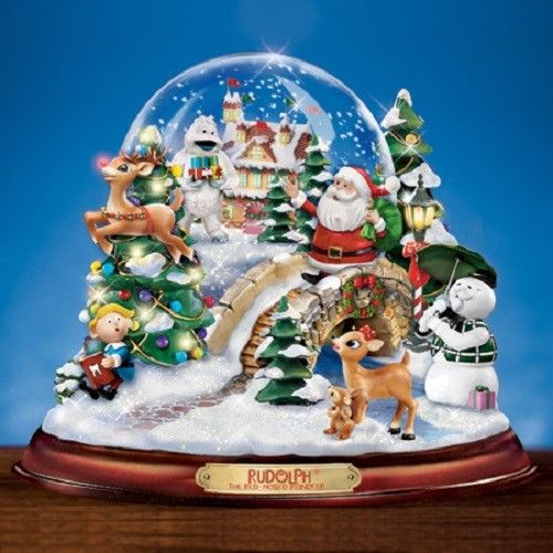 Rudolph Red Nosed Reindeer Christmas Snowdome Water Globe Bradford Exchange